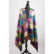 Vintage Silk Kantha Scarf Reversible