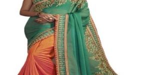 New Heavy Designer Net with Embroidery Georgette Saree