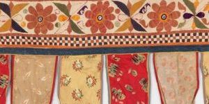 Vintage Embroidered Patchwork Door Valances Toran Window Valances