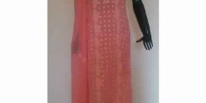 KIA ROSE DEW PINK FULL PANEL EMBROIDERED FAUXGEORGETTE SUIT