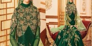 Green Color Wedding Affair Designer Anarkali Suit