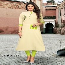 Party Wear and Wedding Wear Flax Cottan Designer Kurti