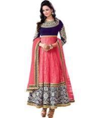Clickedia Womens Brocade Georgette Anarkali Dress Material