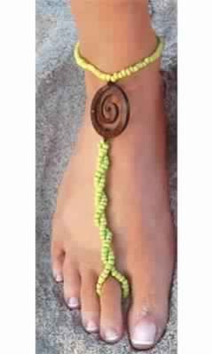 Wood Bead Toe Anklets