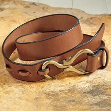 Men Leather Belts Hook Buckle Brown Color Casual Style