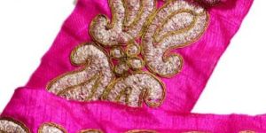Vintage Sari Border Antique Hand Jari Work 1 YD Trim Decor Pink Lace