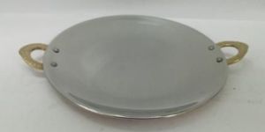 Copper Steel Hammered Round Tawa