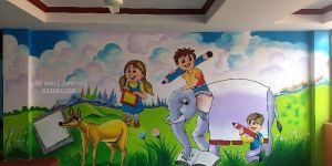Cartoon Wall Painting for Play Schools