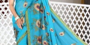 Thread Work Chiffon Saree