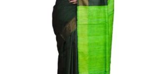 Silk Staple Ghicha Pallu with Zari Border Saree