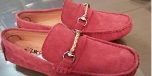 RED COLOR SUEDE LEATHER DAILY WEAR CASUAL LOAFER