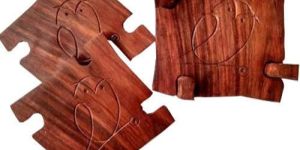 Wooden Sparrow Design Coaster Set