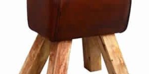 OTTOMAN LEATHER SMALL STOOL