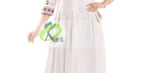 WHITE COTTON DESIGNER KURTI