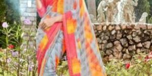 Zari Designer Embroidered and Printed Art Silk Saree