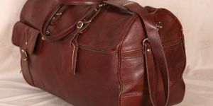 Leather Luggage Trolley Bag