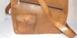 Tan Leather Messenger Bag