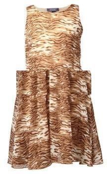 Brown Chiffon Girls Dress Western