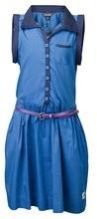 Navy Blue Lining with Adjustable Belt Girls Dress
