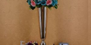 Tall Metal Gold Flower Vase