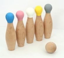 Wooden Bowling Pin Ball Set