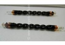 SPIRAL WOODEN HERKIMER HEALING WAND IN COPPER