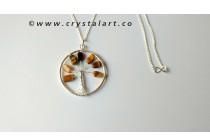 TIGER EYE CABACHONE TREE OF LIFE PENDANTS