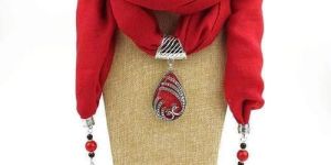 Ladies Red Plain Designer Cotton Stole
