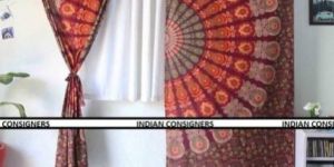 ORANGE COTTON WALL HANGING CURTAIN DOOR WINDOW COVER DRAPE