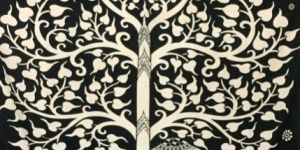 TREE BLACK WHITE MODERN Tapestries