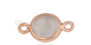 Sterling 925 Silver Rose Quartz Gemstone Connector