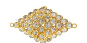 Sterling Silver Gold Plated White Zircon Connector Jewelry Finding