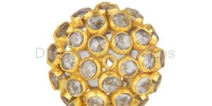 Yellow Gold Plated 925 Silver White Zircon