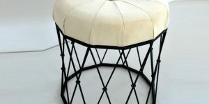 White Color Fabric Cylindrical Fabric Seat