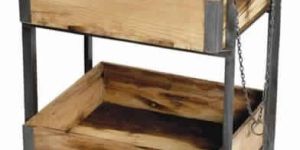 Wooden Bar Cart with Wheels