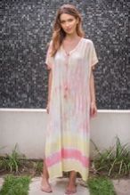 Womens Beachwear Tie and Dye Kaftan