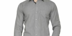 Shirts Cotton Blend Formal Wear Slim Fit Basic Collar Full Sleeve