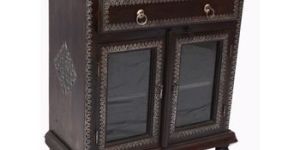 DRAWER IRON WORK SIDEBOARD WITH GLASS DOOR