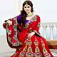 Red Crepe Silk Saree with Blouse