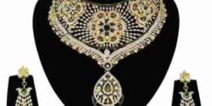 Pink Gold Plated Zerconic Exclusive Designer Necklace Set