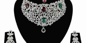 Zircon Design Handmade Silver Plated Jewelry Necklace