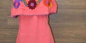 off Shoulder Colorful Embroidered Dress
