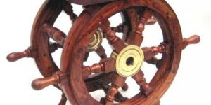 Teak Wood Ships Wheel Table