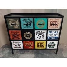 Vintage Industrial Style Painted 12 Drawer Chest