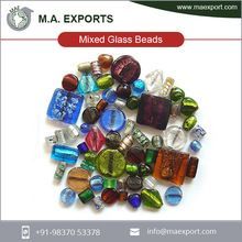 Silver Foil Fancy Big Hole Mix Glass Beads