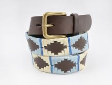 Traditional handmade black bridle leather Polo belt, with brass-style buckle