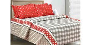 COTTON CHECKED DOUBLE BEDSHEET SET