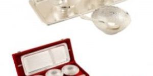 Maalpani German Silver 3 Bowl Tray Set
