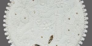 Hand Embroidered White Pure Georgette Lucknow Chikankari Table Coaster