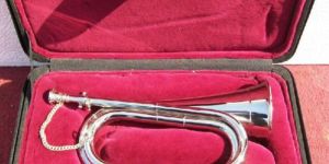 SILVER PLATED TUNABLE MILITARY ARMY BUGLE